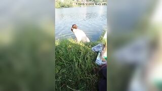 Развратная жена на природе: Секс на берегу реки