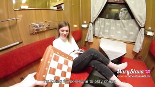 Эксклюзивный секс в купе первого класса с горячей сучкой